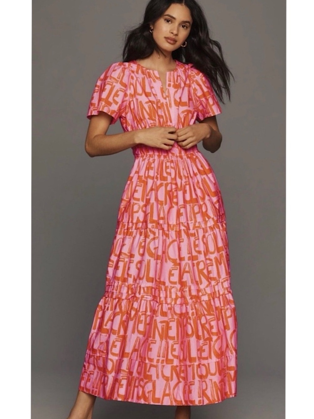 🎉NWT Anthropologie Somerset Maxi Dress, Women’s Size SM, Pink/Orange